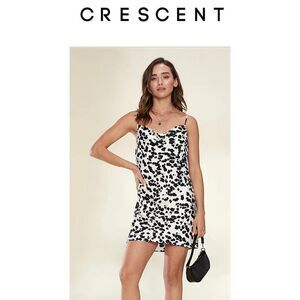 CRESCENT White And Black Animal Print Charlotte Mini Dress